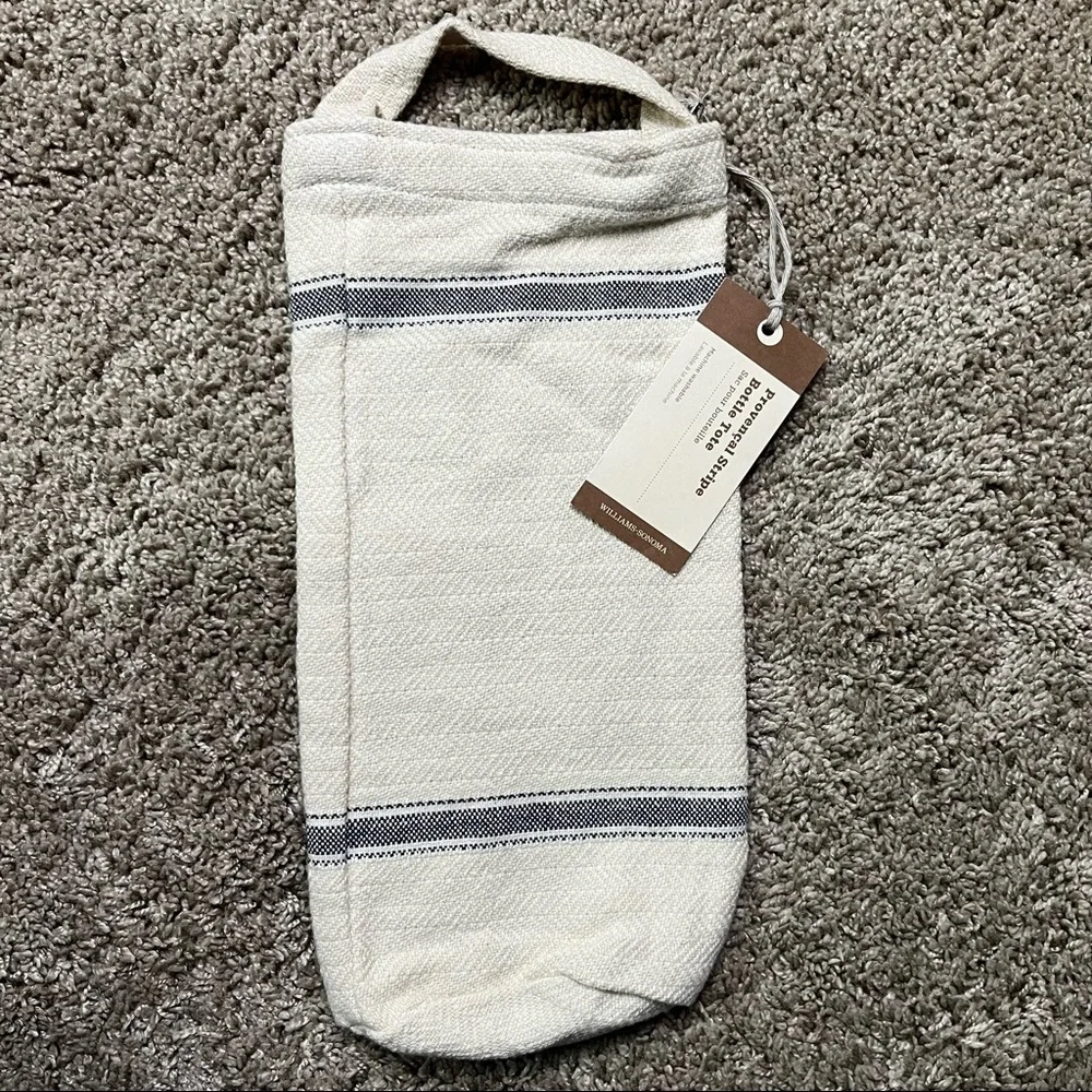Williams Sonoma Provençal Stripe Bottle Tote Wine Gift